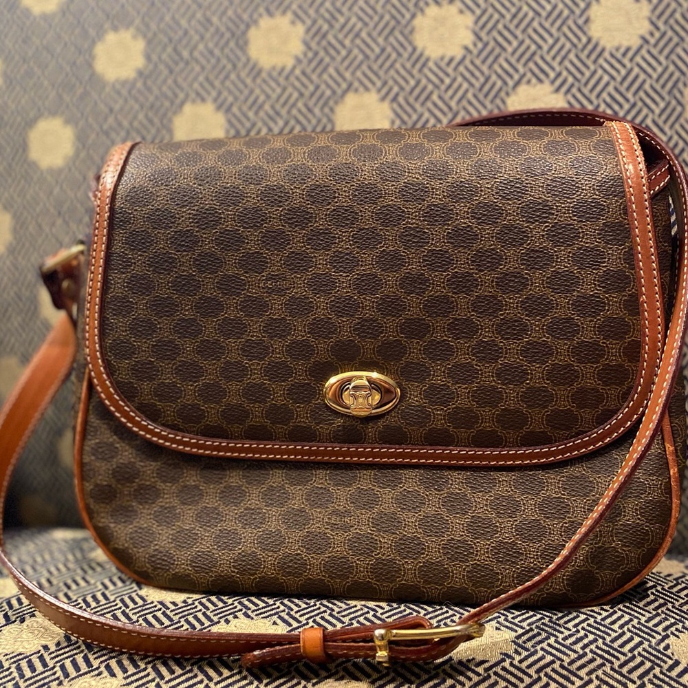 CelIne Vintage signature leather saddle bag.